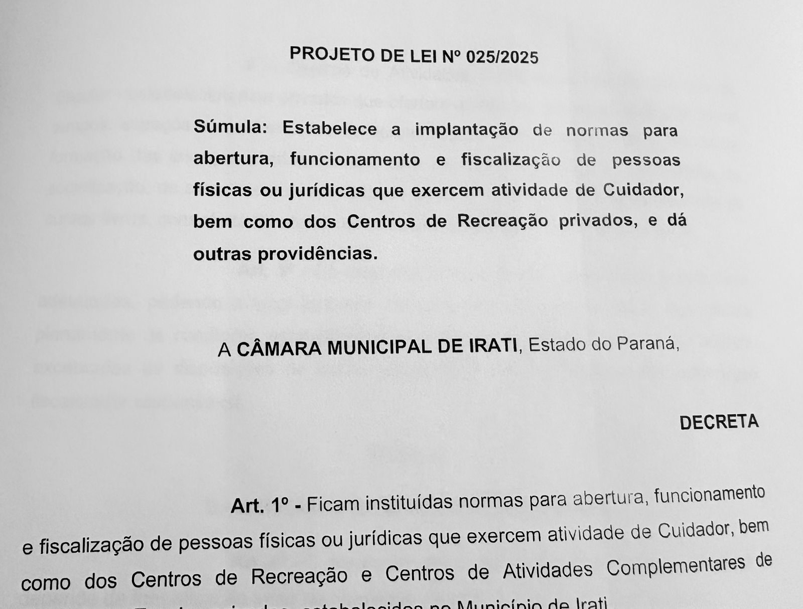 Câmara aprova PL que regulamenta a abertura, funcionamento e fiscalização da atividade de Cuidador e dos Centros de Recreação privados