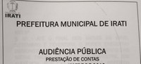 Relatórios Contábeis do Executivo serão apresentados em Audiência Pública